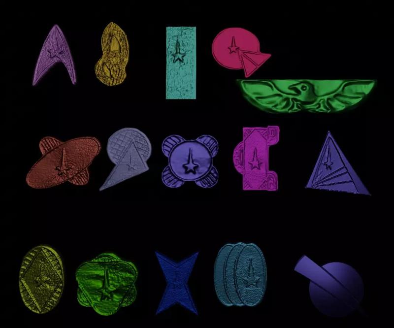 logos different colored star trek symbols