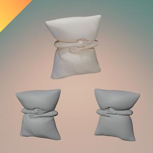 Pillow Hug Sculpture — Cozy Home Decor Statue for 3D Printing (STL + Textured GLB)