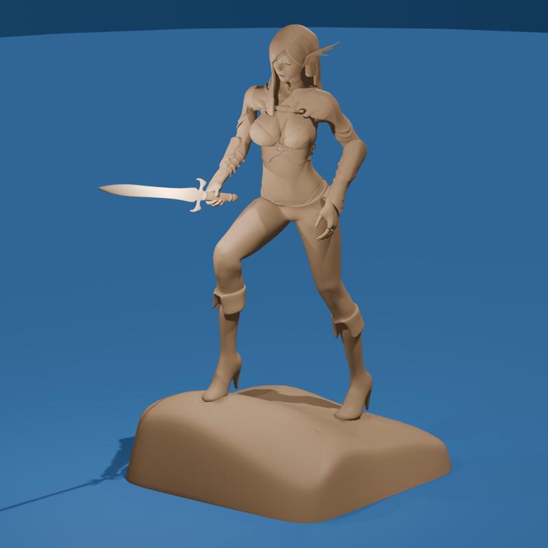 Sexy Elf Warrior 3D Printable Model