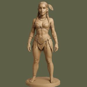 Warrior Tribal Woman 3D Printable Figurine