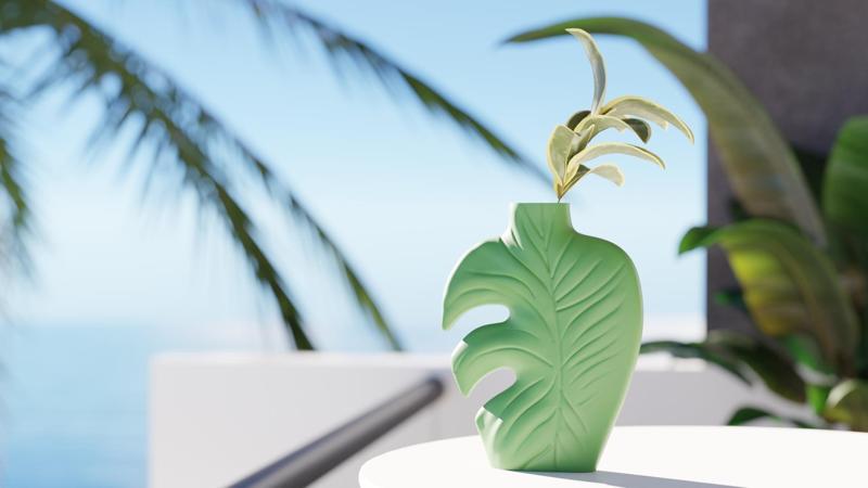 Tropical Leaf Vase for Modern Home Decor