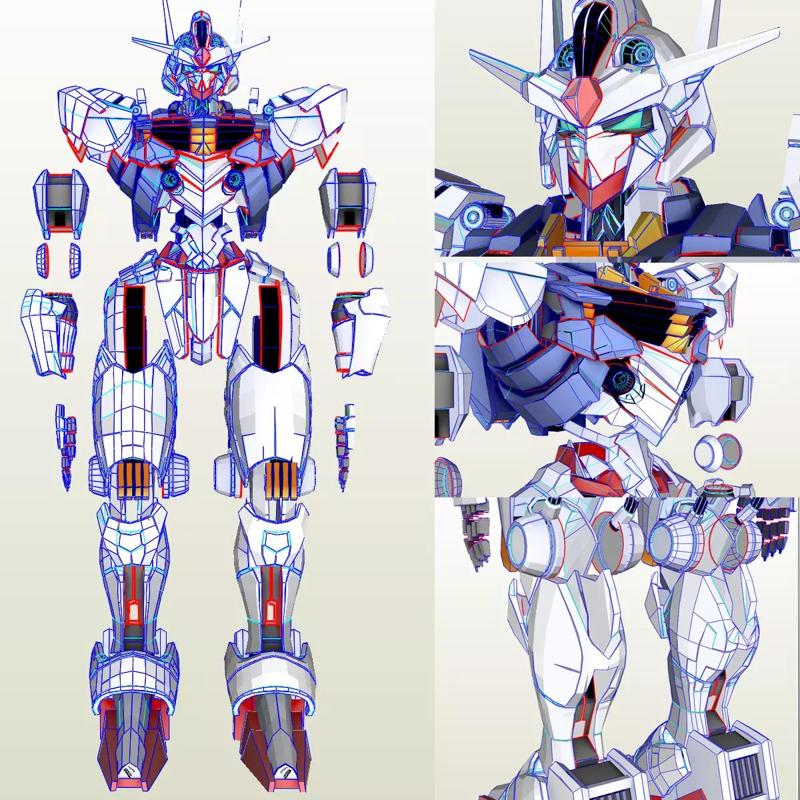 Gundam Aerial Cosplay Pepakura Unfold
