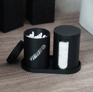 Cotton Swab & Pad Dispenser with Closing Lids for Bathroom