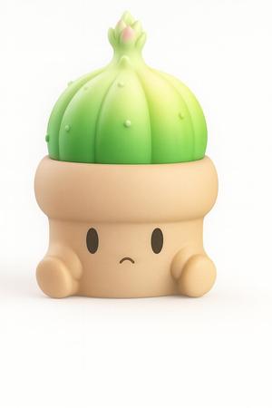 🌱 Baby Kawaii Cactus in Pot - Cute 3D Decorative Figure