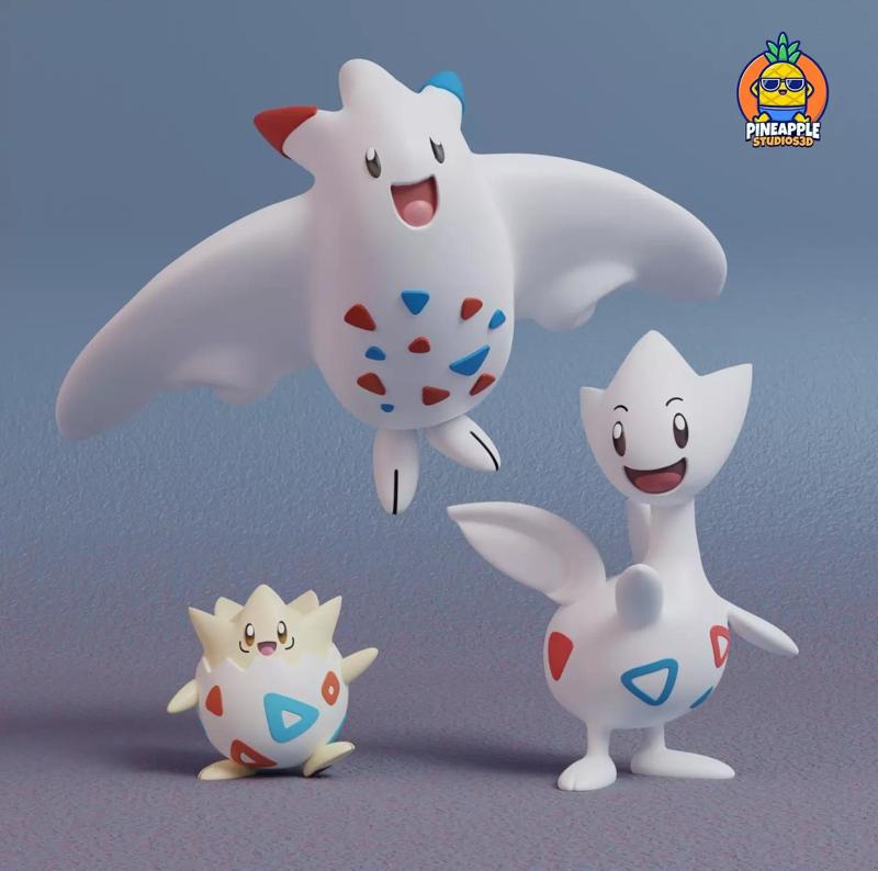 Pokemon - Togepi Togetic and Togekiss with 2 poses