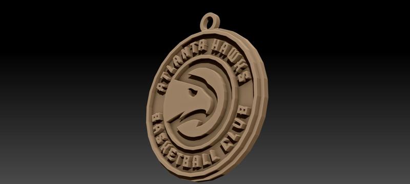 NBA Atlanta Hawks Keychan Badge Printable and Renderable