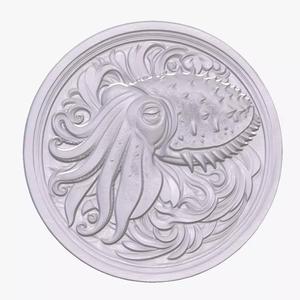 Cuttle Fish 3 basrelief for 3D printing