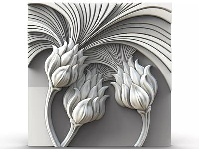 3D Model STL File for CNC Router Laser And 3D Printer Flowers 1