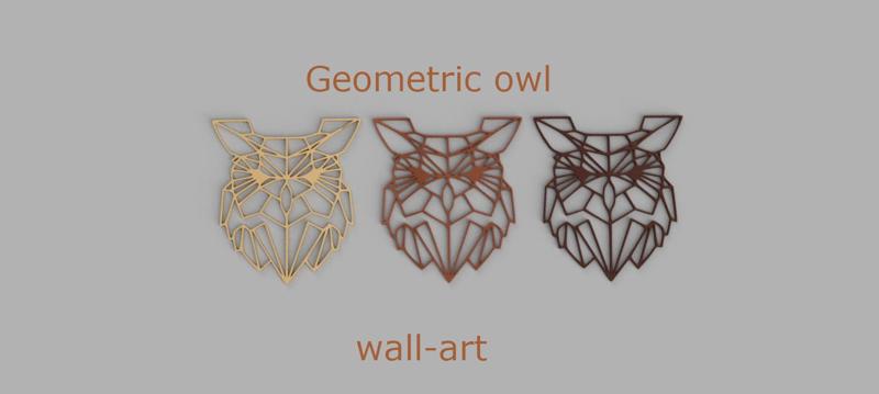🦉 Geometric Owl – Modern Wall Art