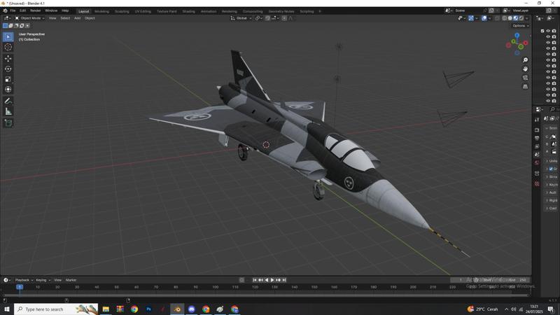 Saab J35D Draken – Swedish Fighter Jet 3D Model