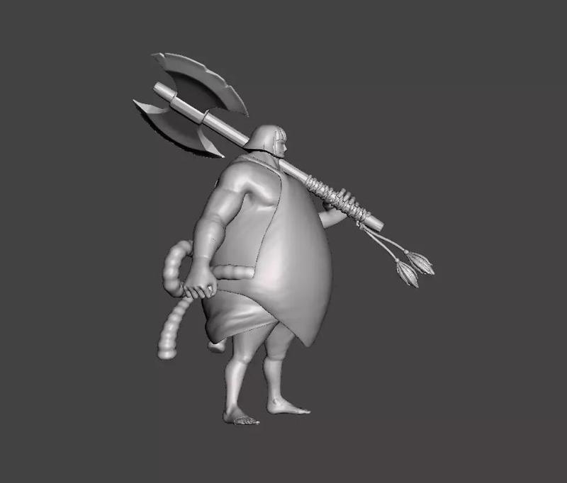 Sentomaru 3D Model man with axe