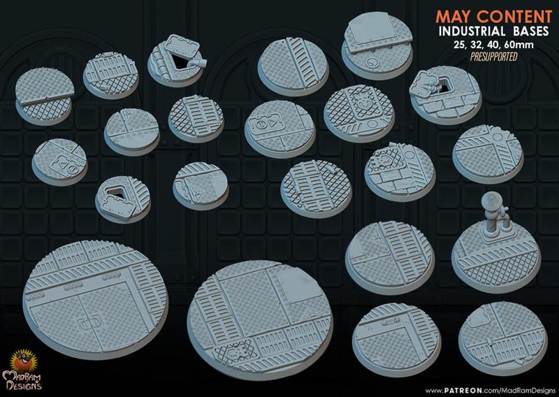 Scifi Skirmish Industrial World Round Bases