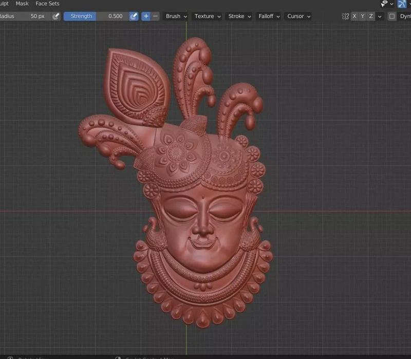 Lord Shrinath Ji Face Relief Design