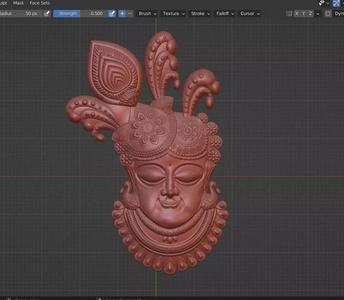 Lord Shrinath Ji Face Relief Design