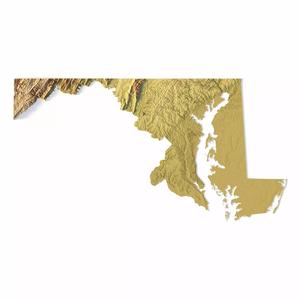 Maryland Topographic Map STL Model