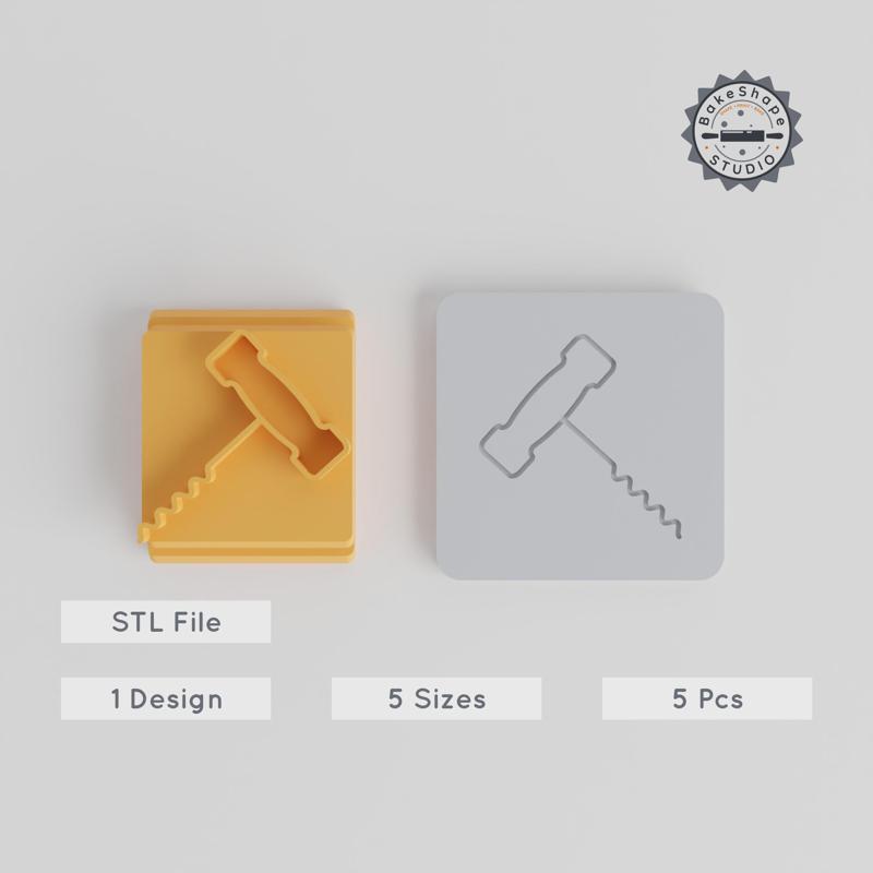 Corkscrew Stamp Tile Set, 5 Sizes for Clay, Cookies & Fondant, Autumn & Thanksgiving Theme