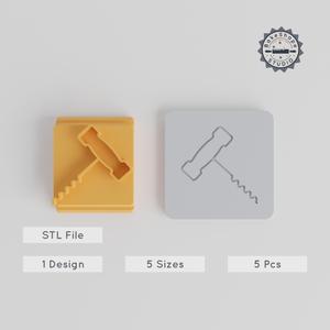 Corkscrew Stamp Tile Set, 5 Sizes for Clay, Cookies & Fondant, Autumn & Thanksgiving Theme