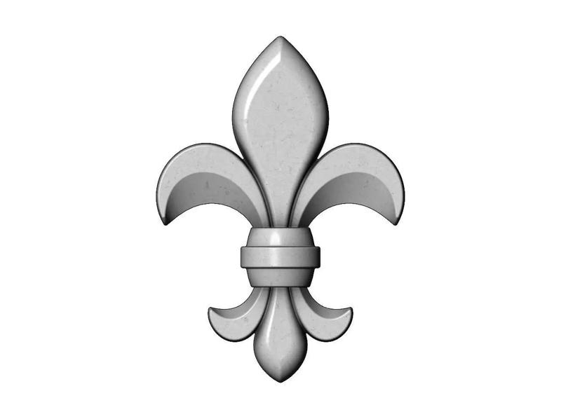 Lys flower relief  Heraldic lily onlay