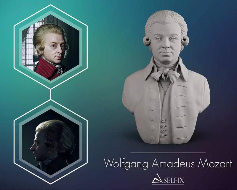 Wolfgang Amadeus Mozart portrait sculpture