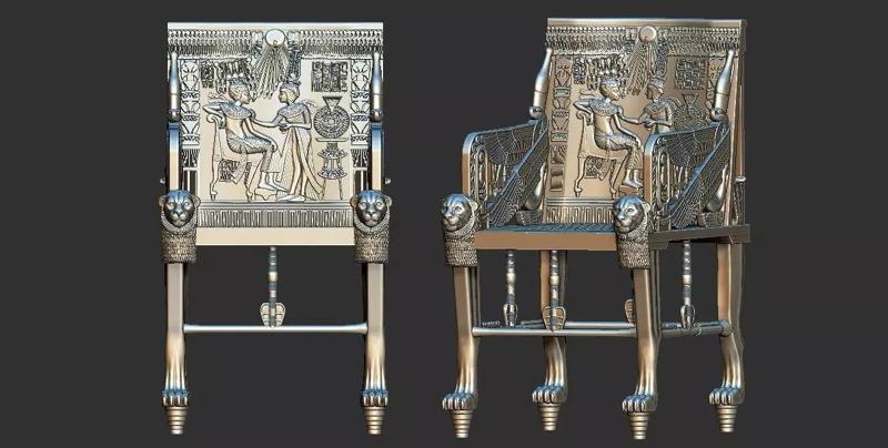 Tutankhamun Golden Throne Chair 3d printable model