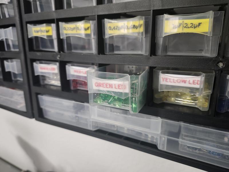 Colored Led labels for Harbor Freight 40 Bin organizer
