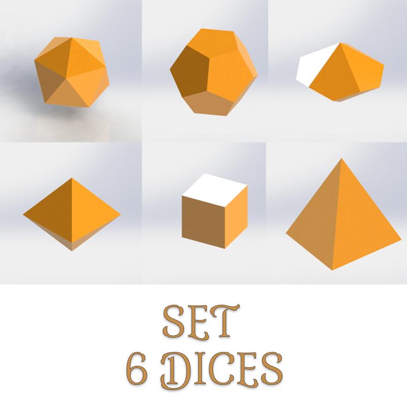 SET 6 DICES WITHOUT NUMBERS FOR DLP PRINT