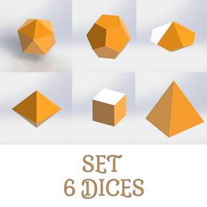 SET 6 DICES WITHOUT NUMBERS FOR DLP PRINT