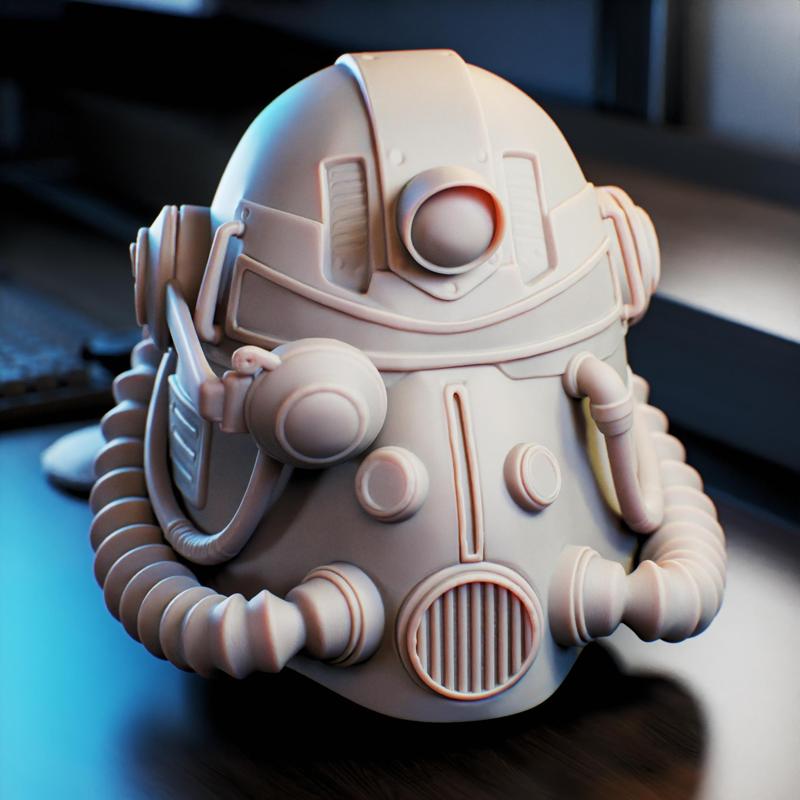 Helmet Fallout Power Armor - Helmet Fallout Power armor - Print adapted