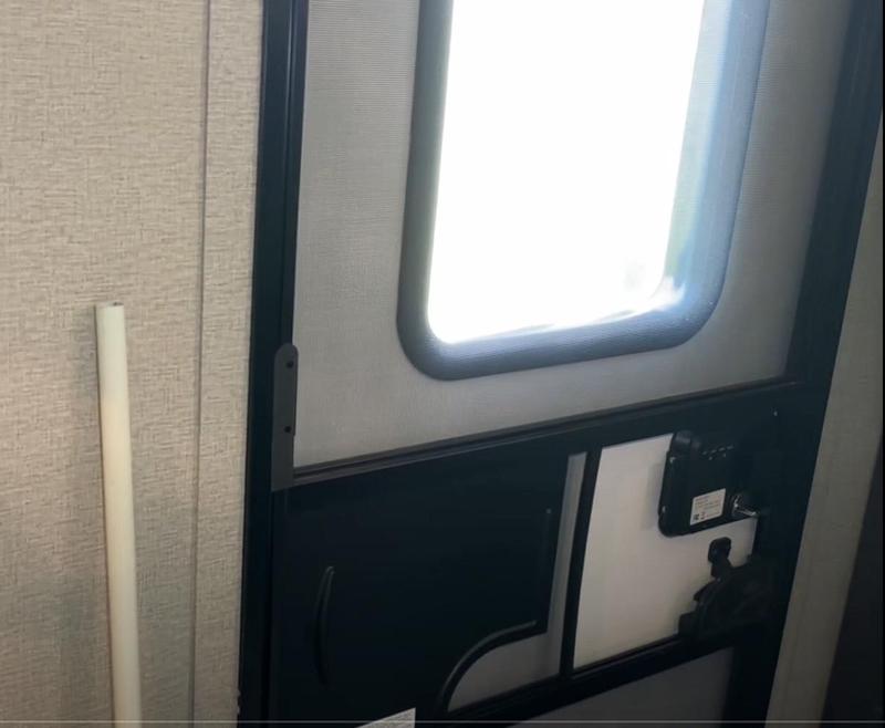 RV Screen Door Handle Installation Jig and support channels.