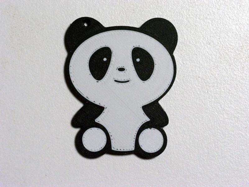 Panda keychain, multicolor