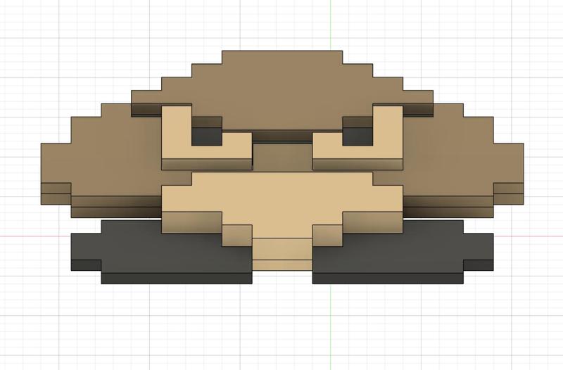 Single Extruder Multicolor Goomba Pixel Art