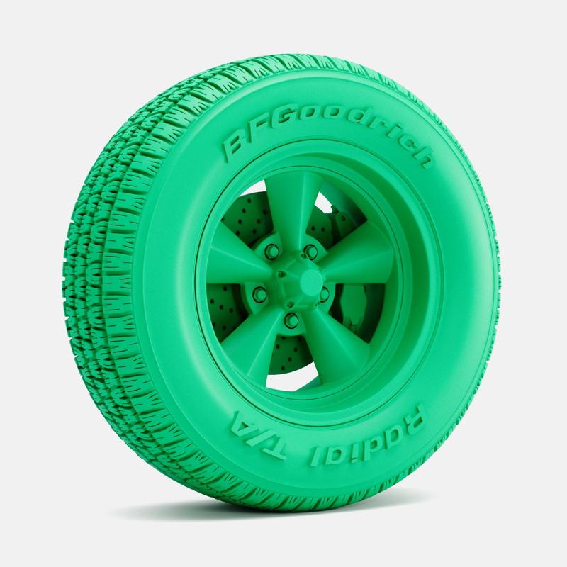 1/24 Scale, 15x8 US Mags Standard Wheel, BFGoodrich Radial T/A Tire, and Brake Set