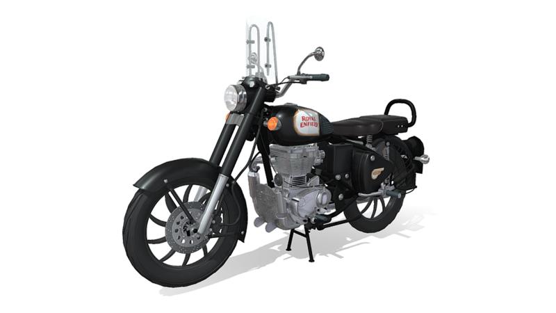 Royal Enfield classic 350 with windshield