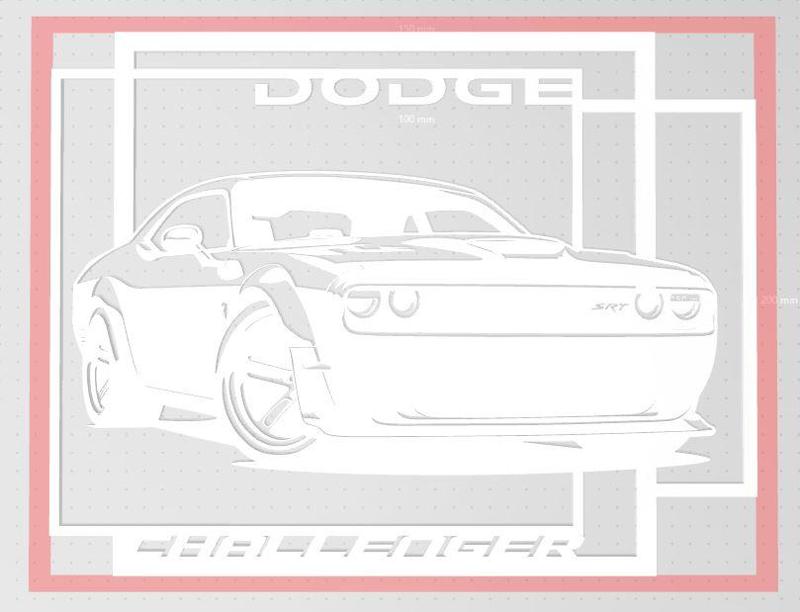 2D Dodge Challenger na zeď