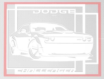 2D Dodge Challenger na zeď