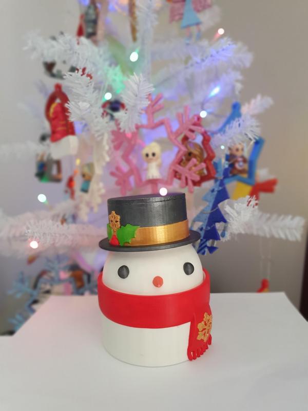 Christmas candy and snack container_ snowman