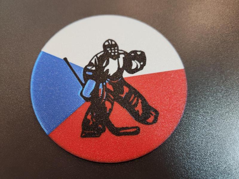Czech national Ice Hockey goalie coaster - MMU