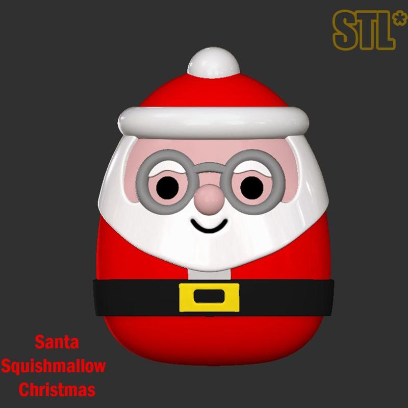 Santa Claus Squishmallow Christmas STL 3D Character Fanart