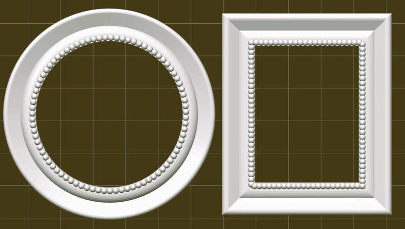 Small square and round photo frame