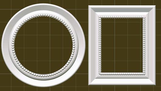 Small square and round photo frame