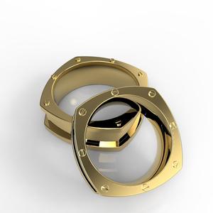 wedding rings with bolts