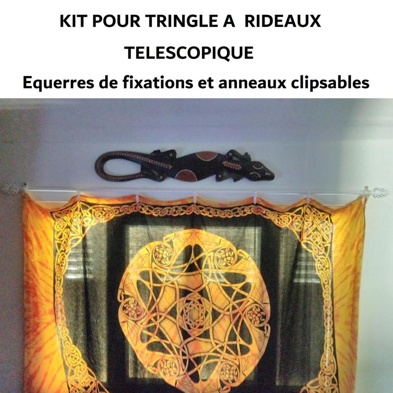 Telescopic rod curtain kit