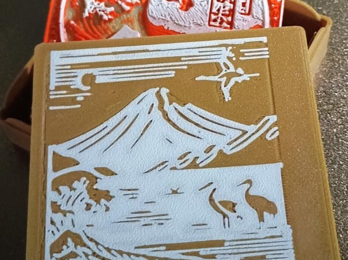 Box for square coaster size 80x80 oriental style