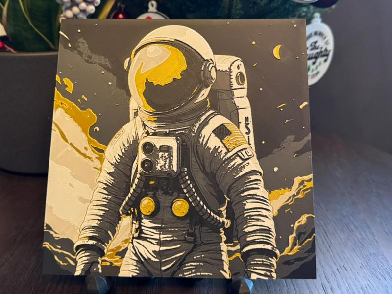 Astronaut in Space: HueForge Filament Painting Art