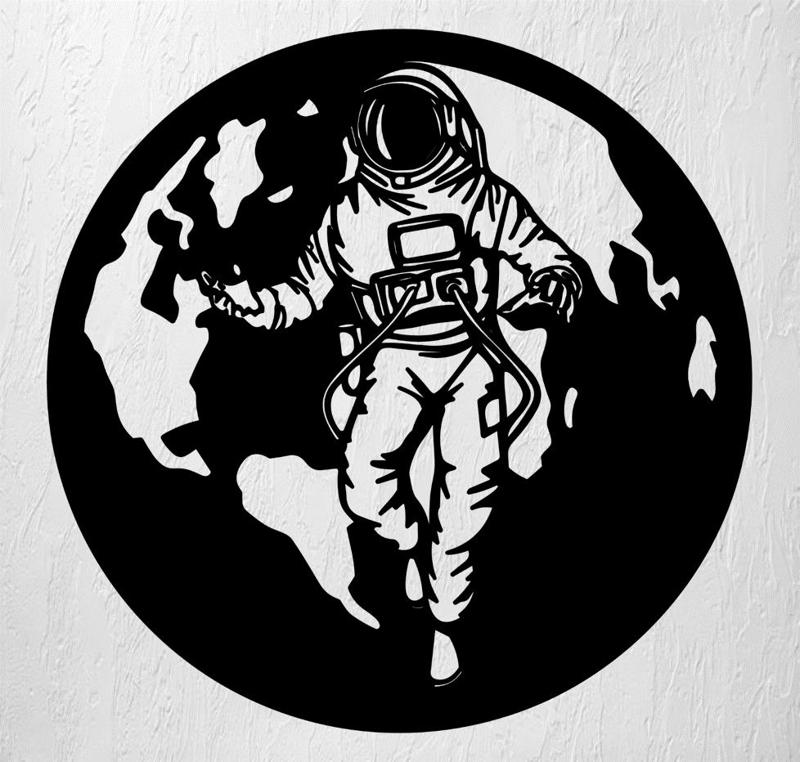 ASTRONAUT ON PLANET EARTH WALL ART 2D DECORATION
