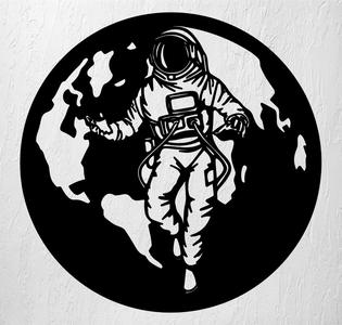 ASTRONAUT ON PLANET EARTH WALL ART 2D DECORATION