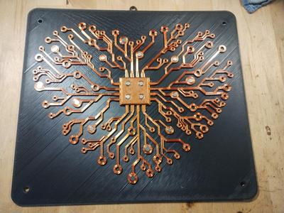 Heart Electronic Circuit - Wall Art - with background