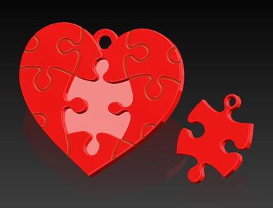 Heart pendant for two lovers