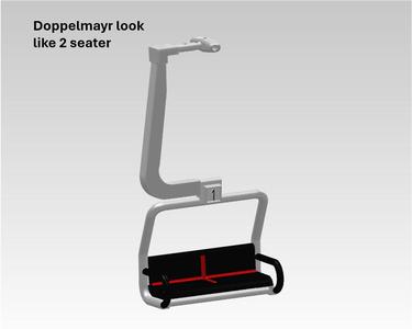 Chair from skilift based on a doppelmayr 2 seater