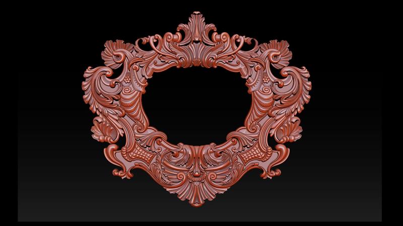 3D Frame - Wood Carving STL Model for CNC Router